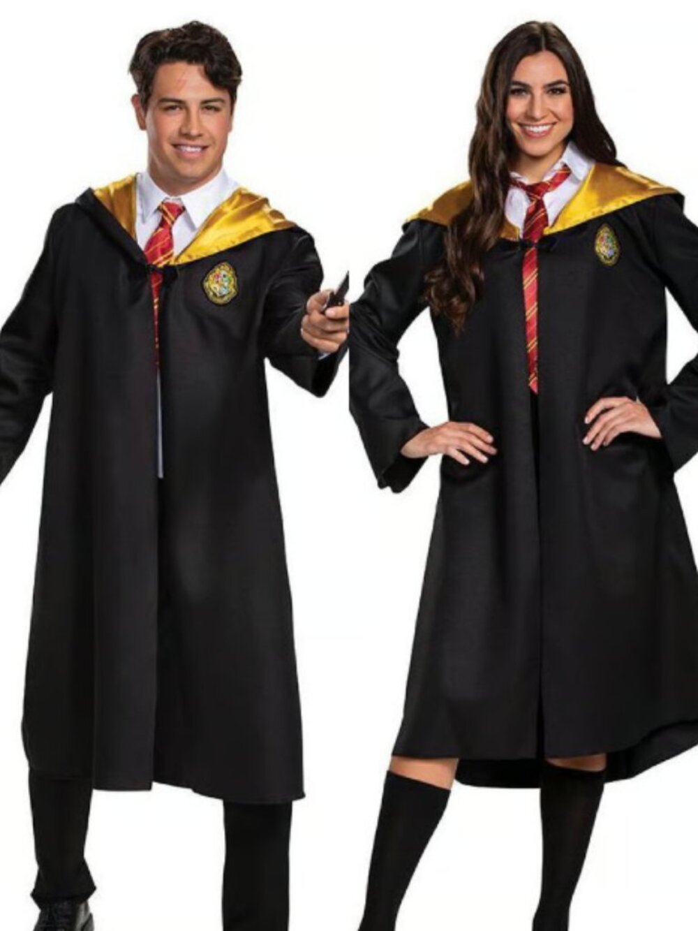 Adult Harry Potter Hufflepuff Robe - Includes Wand, Tie, & Headband